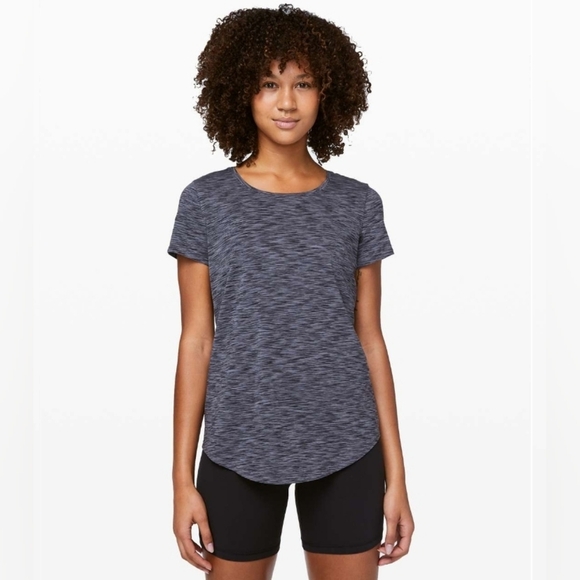 lululemon athletica Tops - Lululemon Love Crew III Space Dye Black / Dark Shadow Size 12